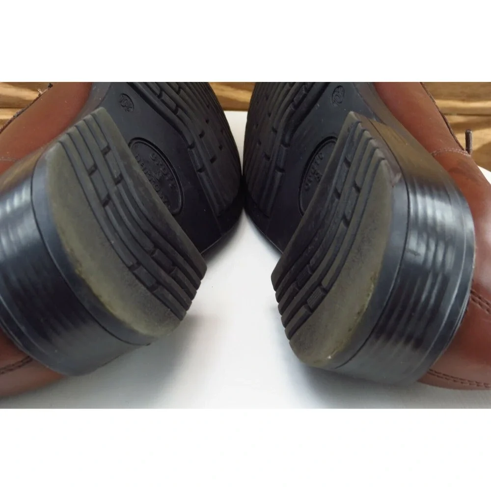 Croft & Barrow Shoes Sz 10.5 M Almond Toe Brown‎ Derby Oxfords Leather Men